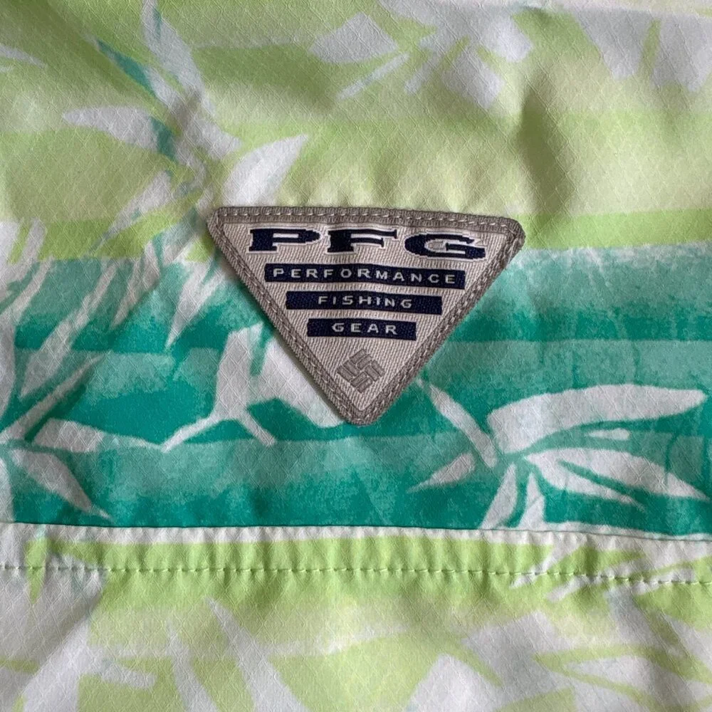 Columbia Men’s Super Slack Tide Camp Shirt Moisture Wicking, Lime Glow Ombre XL - Picture 5 of 9